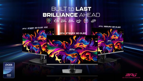 全球首款！微星發布27寸4K 240Hz、27寸QHD 500Hz QD-OLED顯示器