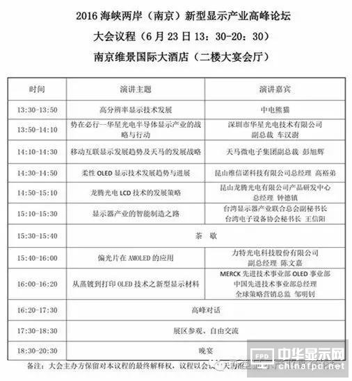 2016海峽兩岸（南京）新型顯示產業高峰論壇即將召開！